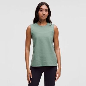 Lululemon Organic Cotton Crewneck Tank Crater Blue Size 10